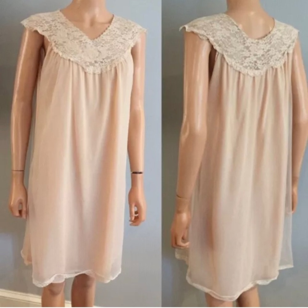 Vintage 60’s Flouncy Midi Babydoll Nightgown, Sz Sm